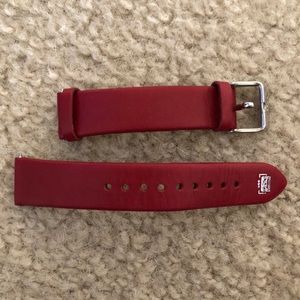 Red leather 18mm Fossil watch band